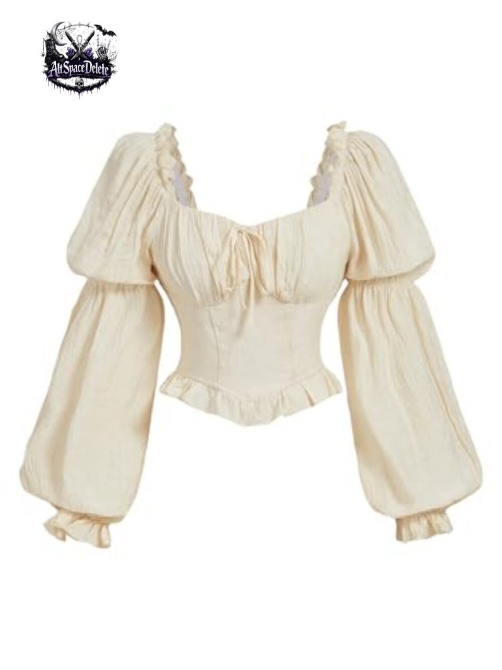 Women's Renaissance Corset Top Peasant Blouse Puff Sleeve Ren Faire Shirt